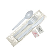 Dixie White Medium Weight Polystyrene Wrapped Cutlery Kit -- 250 per case.