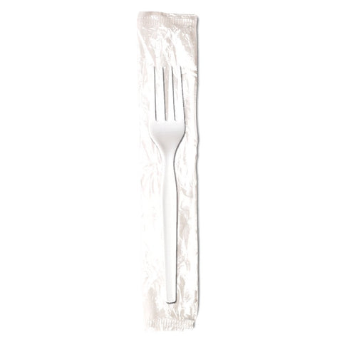 Dixie Individually Wrapped White Medium Weight Polystyrene Fork -- 1000 per case.