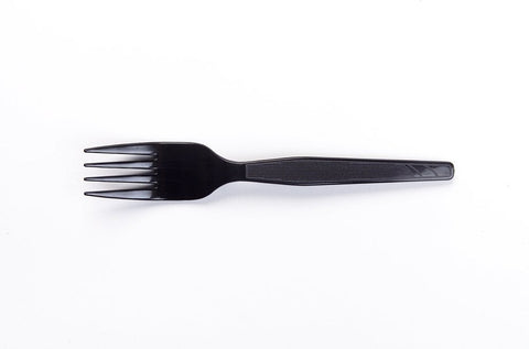 Dixie Black Medium Weight Polystyrene Fork -- 2000 per case.
