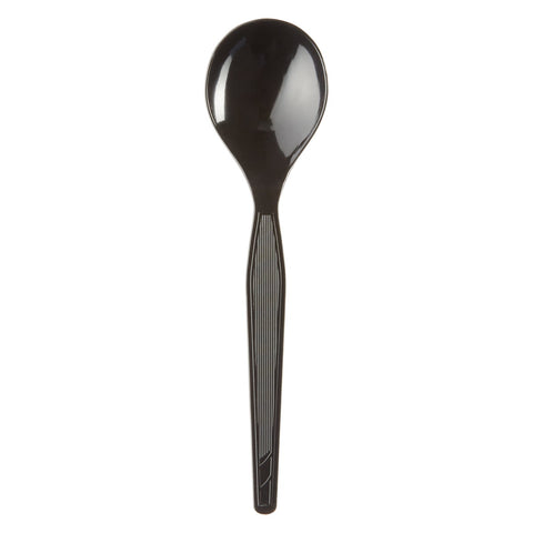 Dixie Black Heavyweight Polystyrene Soup Spoon -- 1000 per case.