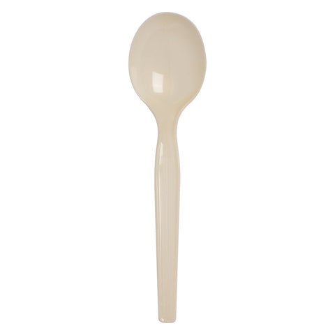 Dixie Champagne Medium Weight Polystyrene Soup Spoon -- 1000 per case.