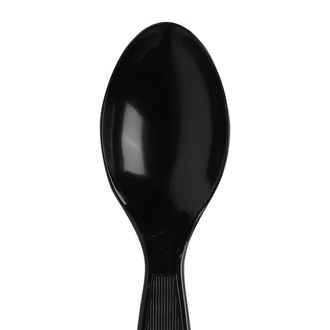 Dixie Individually Wrapped Black Heavyweight Polystyrene Teaspoon -- 1000 per case.