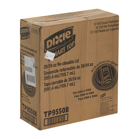 Dixie Black Smart Top Reclosable Dome Lid Only -- 1000 per case.
