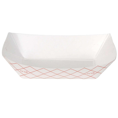 Kant Leek Red Plaid Polycoated Food Tray, 0.25 Pound -- 1000 per case.