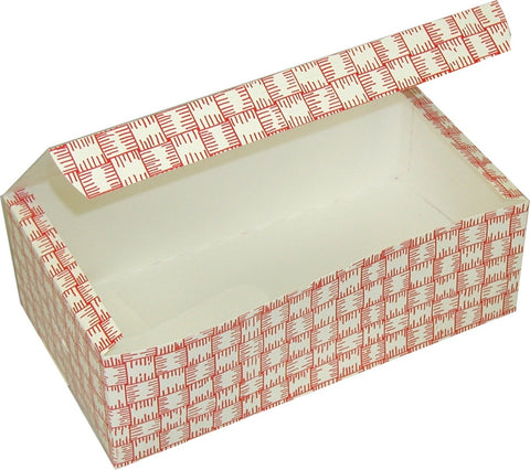 Dixie Red Plaid Large Automatic Bottom Tuck Top Carryout Carton -- 250 per case.