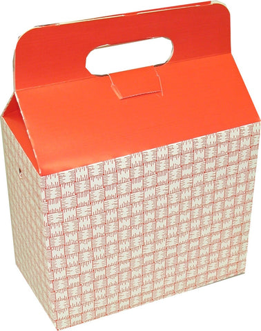 Dixie Red Plaid Large Auto Bottom Handled Take Out Carton, 5. x 9.5 x 8.0 inch -- 125 per case.