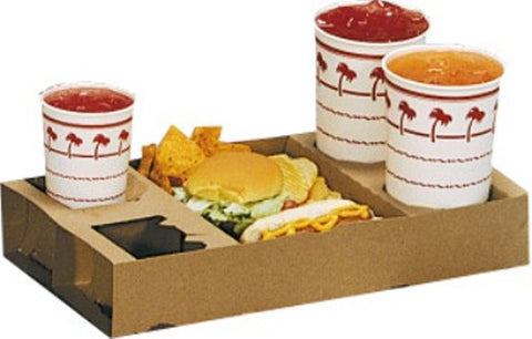 Dixie Food and Drink Kraft Carryout Tray, 6.75 x 16.875 x 2.5 inch -- 200 per case.