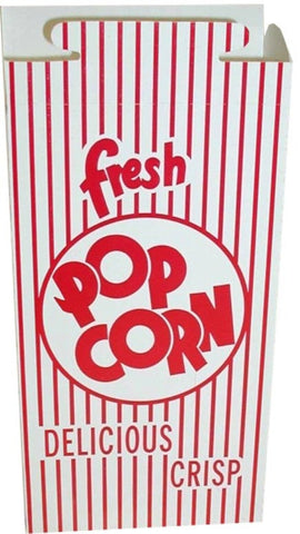 Dixie Red Automatic Bottom Popcorn Box with Hook and Eye Reclose Top, 47 Ounce -- 500 per case.