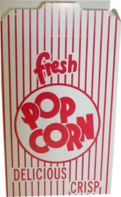 Dixie Red Automatic Bottom Popcorn Box, 2.125 x 5.625 x 8.500 inch -- 500 per case.