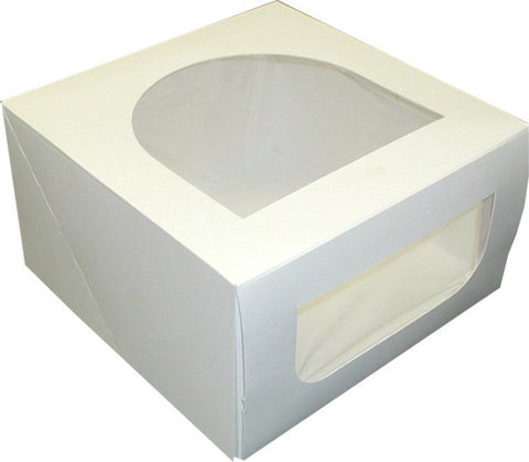 Dixie White Windowed Plain Cake Box, 10 inch -- 100 per case.