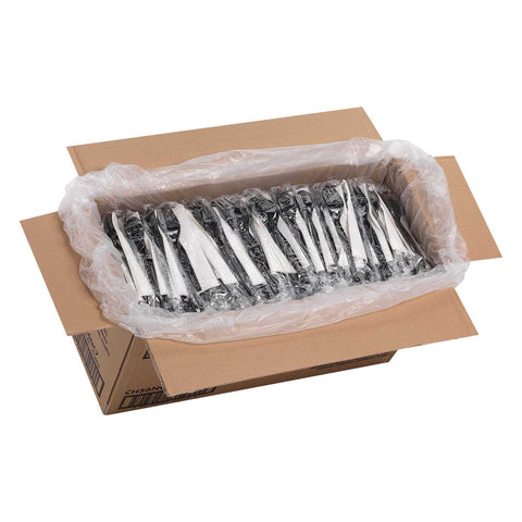 Dixie Black Heavyweight Polystyrene Wrapped Cutlery Kit -- 250 per case.