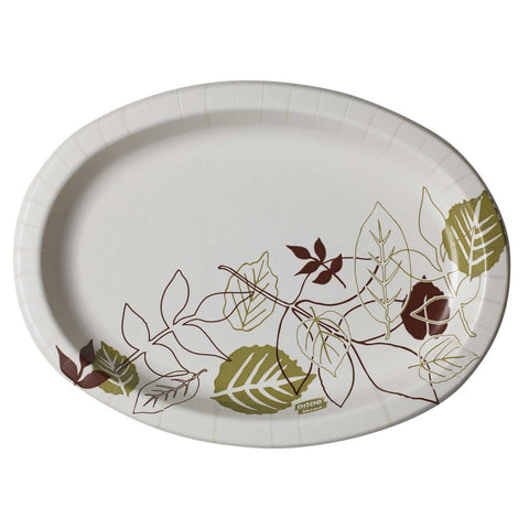Dixie Ultra Pathways Heavy Weight 6.5 x 9 inch Oval Paper Platter, 125 count per pack -- 8 per case.