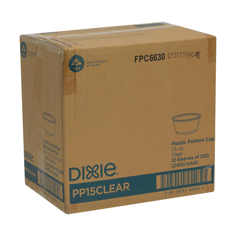 Dixie Plastic Clear Souffle Cup, 1.5 Ounce -- 2400 per case.