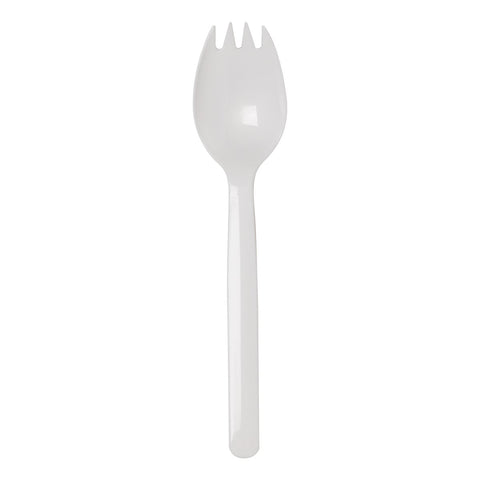Dixie Medium Weight Polypropylene White Spork, Individually Wrapped White -- 1000 per case.