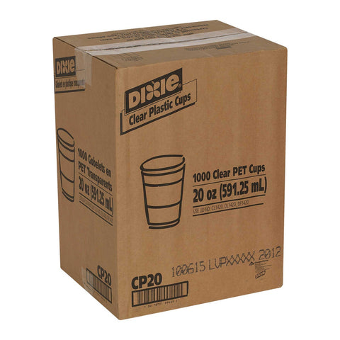 Dixie 20 Ounce Clear PETE Plastic Cup -- 1000 per case.