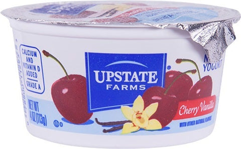 Upstate Niagara Coop Cherry Vanilla Rich and Creamy Yogurt, 4 Ounce -- 48 per case.