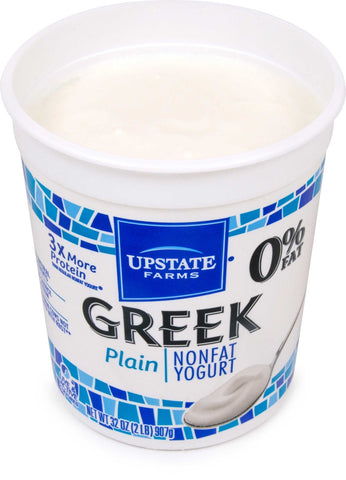 Upstate Farms Greek Nonfat Blended Plain Yogurt, 32 Ounce -- 6 per case.