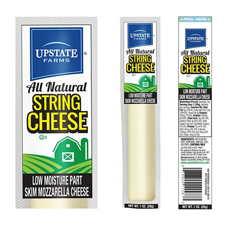 Upstate Farms Low Moisture Part Skim String Cheese, 1 Ounce -- 168 per case.