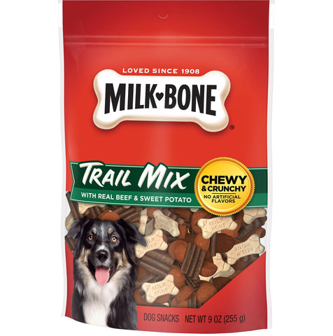 Milk Bone Mini Beef Trail Mix Dog Snacks, 9 Ounce -- 6 per case.