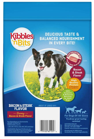 Kibbles N Bits Bacon and Steak Dry Dog Food, 3.5 Pound -- 4 per case.