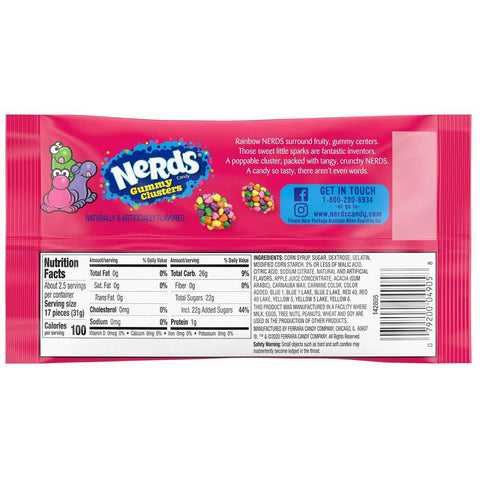 Nerds Gummy Cluster - Share Pack, 3 Ounce -- 48 per case.