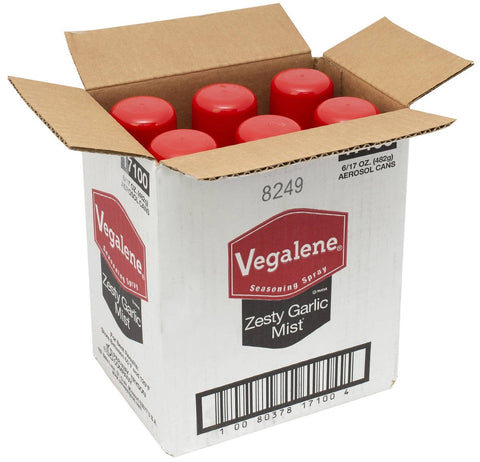 Vegalene Zesty Garlic Mist Seasoning Pan Spray, 17 Ounce Aerosol.