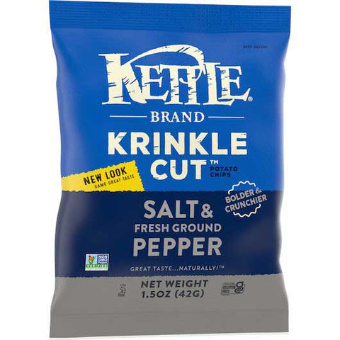 Kettle Foods Salt and Fresh Ground Pepper Potato Chips, 1.5 Ounce -- 24 per case