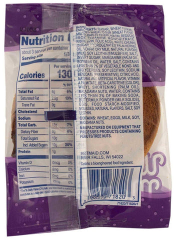 Best Maid White Chunk Macadamia Cookie, 3 Ounce -- 48 per case