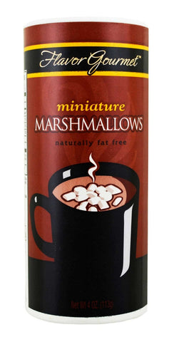 Flavor Gourmet Marshmallow Miniature Topping, 4 Ounce -- 24 per case.