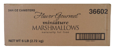 Flavor Gourmet Marshmallow Miniature Topping, 4 Ounce -- 24 per case.