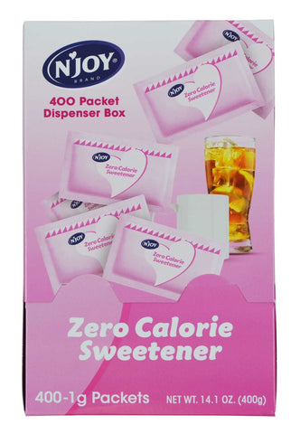 Njoy Pink Saccharin Sugar Substitute, 1 Gram - 400 per pack -- 4 packs per case.