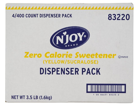 Njoy Yellow Sucralose Sugar Substitute, 1 Gram -- 1600 per case.