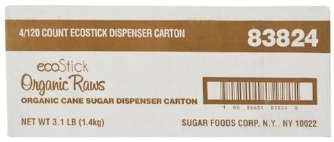 Ecostick Turbinado Sugar Dispenser, 3 Gram -- 4 per case.