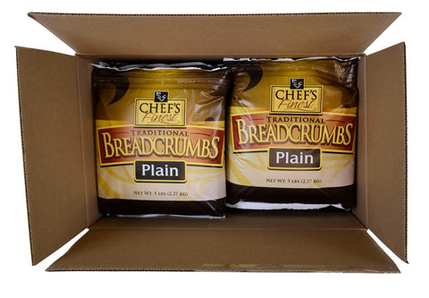 Chefs Finest Crumbled Medium Plain Bread Crumbs, 5 Pound -- 6 per case