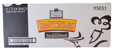 Chefs Finest Medium Seasoned Crumbled Bread, 5 Pound -- 6 per case