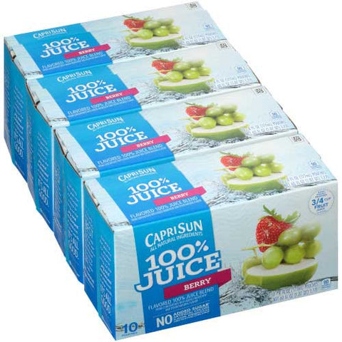 Capri Sun 100 Percent Juice Berry Juice Pouch, 6 Ounce -- 40 per case