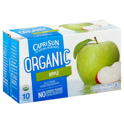 Capri Sun Organic Apple Ready-to-Drink Soft Drink, 6 Fluid Ounce -- 40 per case