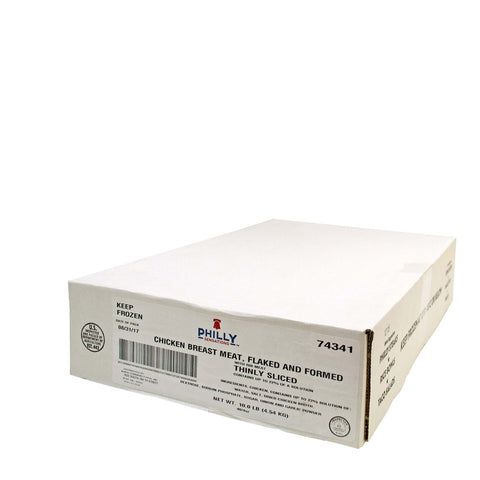 Philly Sensations Thinly Sliced Raw Chicken Breast Meat, 4 Ounce -- 40 per case.