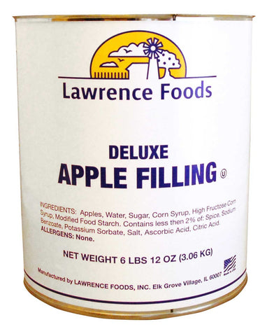 Lawrence Foods Whole Deluxe Apple Filling, 6.75 Pound -- 6 per case