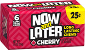 Now and Later Cherry Long Lasting Chew Candy - 24 per pack -- 12 packs per case.