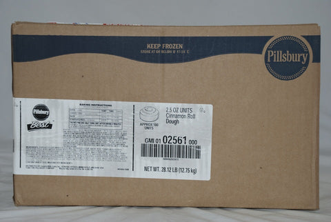 General Mills Pillsbury Best Unbaked Cinnamon Roll Dough, 2.5 Ounce -- 180 per case.