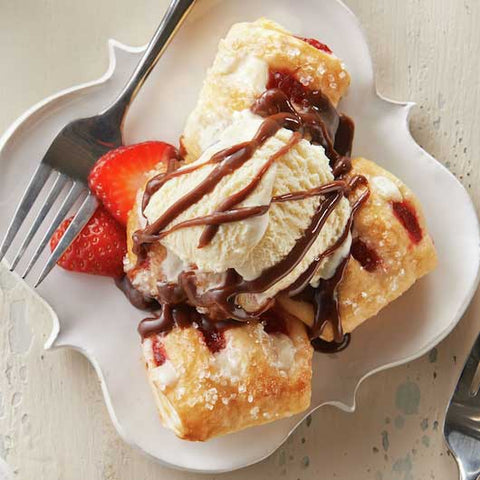 General Mills Pillsbury Strawberry-Sugared Puff Pastry Dough - Strudel Bites, 0.8 Ounce -- 320 per case.