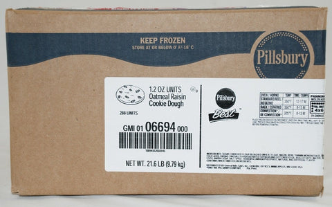 Pillsbury Big Deluxe Oatmeal Raisin Cookie, 1.2 Ounce -- 288 per case.