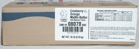General Mills Pillsbury Tubeset Cranberry Orange Muffin Batter, 3 Pound -- 6 per case.