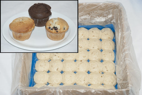 General Mills Pillsbury Place and Bake Blueberry Muffin Batter Pucks, 1.5 Ounce -- 216 per case.
