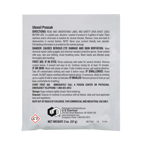 US Chemical Soak-It Pre Soak Powder, 2 Ounce -- 72 per case.