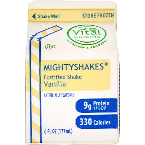MightyShakes Vanilla Shake Beverage, 6 Ounce -- 50 per case.