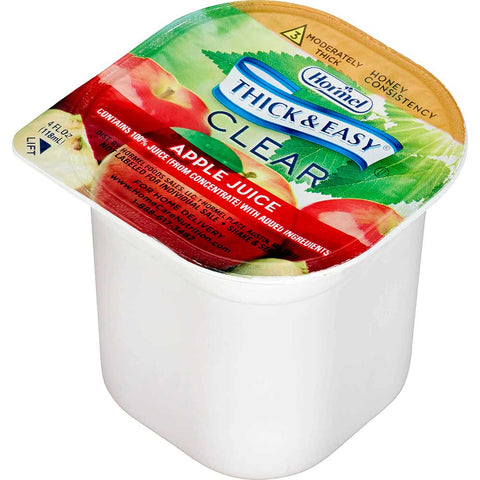 Hormel Health Labs Thick and Easy Thickened Apple Juice, Honey Consistency Portion Control Cups, 4 Ounce -- 24 per case