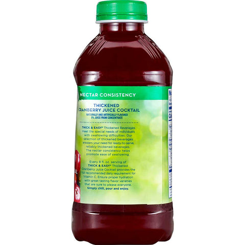 Hormel Health Labs Thick and Easy Thickened Cranberry Juice Cocktail, Nectar Consistency, 46 Ounce -- 6 per case