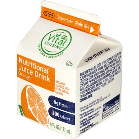 Hormel Vital Cuisine Nutritious Juice Drinks, Orange, 6 Ounce -- 50 per case